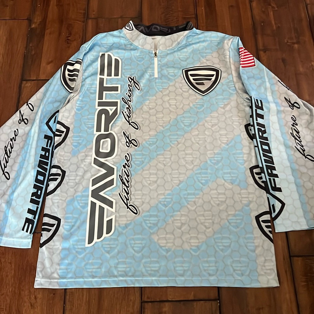 Favorite Fishing Blue Long Sleeve Team Jersey Quarter Zip